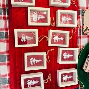 White Holiday Tree Hanging Ornament